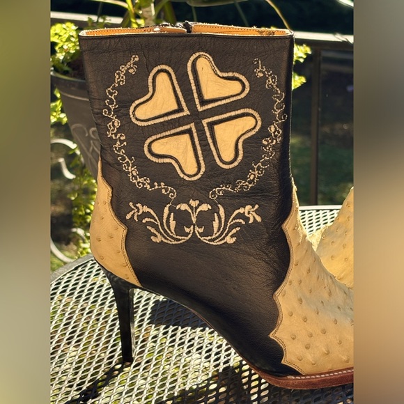Grand Canyon Ostrich Boots With Stiletto Heels. Mexican Made Size 4 / US 6.5-7 - Picture 6 of 14